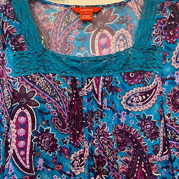 🆕 🚩 NWOT Sundance GORGEOUS Reina Paisley Silk Blouse.  Size Small - Picture 3 of 10